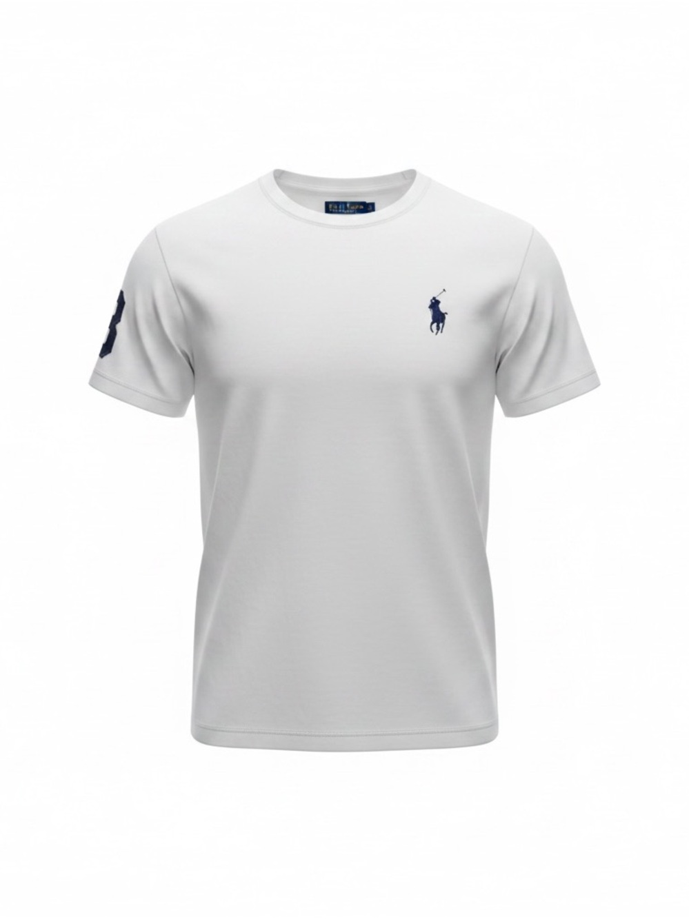 Polo by Ralph Lauren White Tee with Navy Pony and #3 Logo